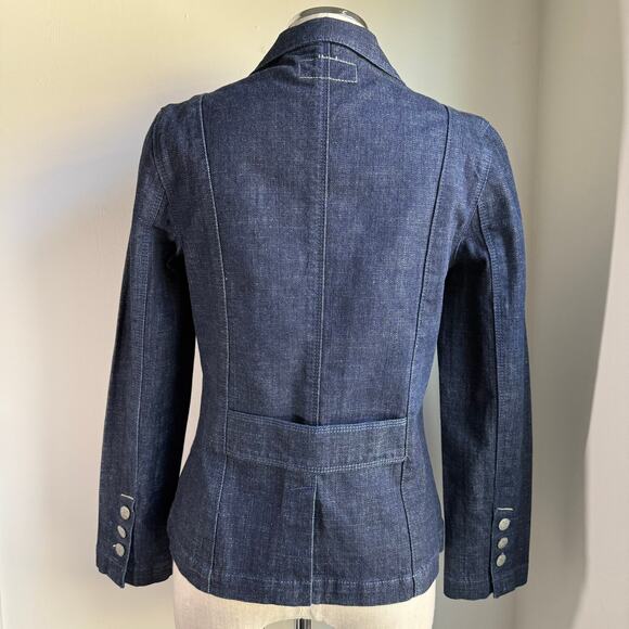 Levi’s Denim Blazer Y2K Vintage Jean Jacket Silver Detail Women’s Small Bling - Picture 5 of 14